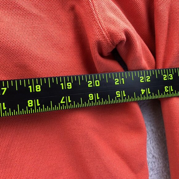 L.L. Bean Mens Rugby Polo Shirt Large Orange Traditional Fit Long Sleeve Casual - Picture 4 of 9